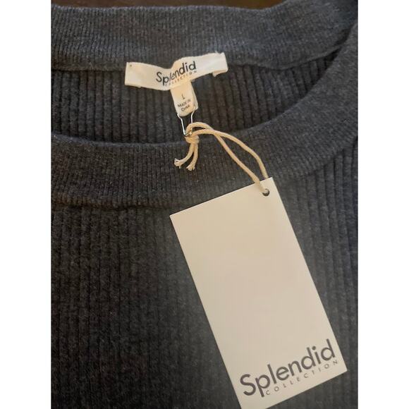 Splendid Charcoal Gray Rumi Rib Knit Sweater Size Large NWT - Picture 5 of 5